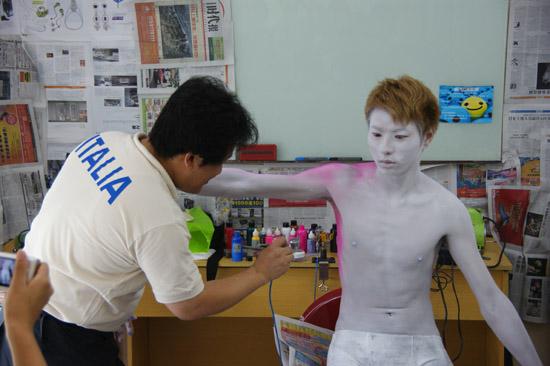 韩国教授人体彩绘特讲现场